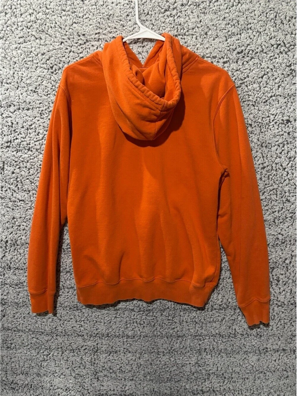 The North Face Mens Sweater Small Orange Hoodie Fleece Sweatshirt Center Logo